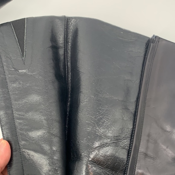 FENDI Black Leather Heeled Boots Tall Zipper - Picture 6 of 15